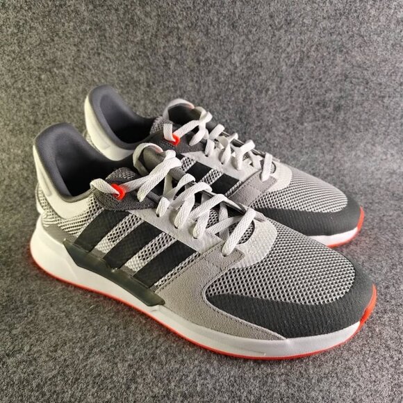 Adidas Run 90S Men’s US 11.5 Gray Solar Red EE9871 Cloudfoam Suade Upper - Picture 1 of 6